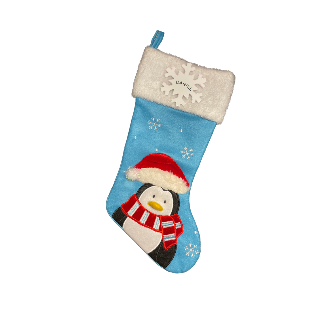 Personalized New Penguin Christmas Stocking - Custom Holiday Gift