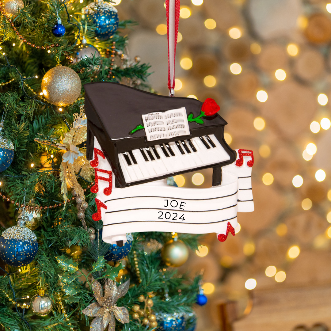 Personalized New Piano Ornament - Custom Holiday Gift