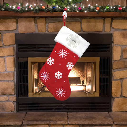 Personalized New Snowflake Stocking - Custom Holiday Gift