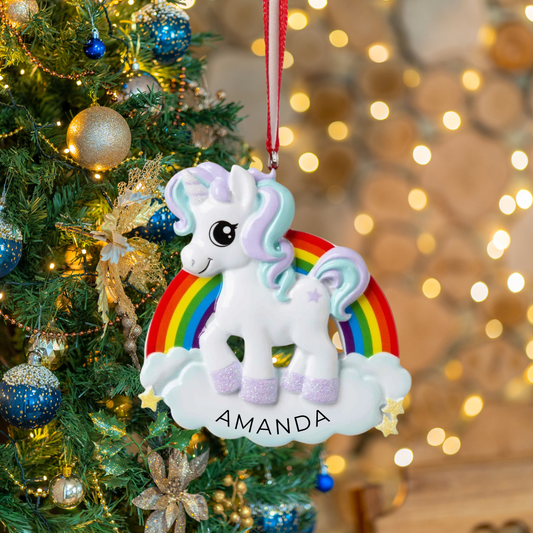 Personalized New Unicorn Ornament - Custom Holiday Gift