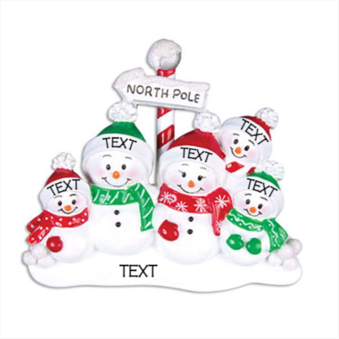 North Pole Family of 5 Ornament