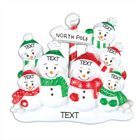 North Pole Family of 7 Ornament