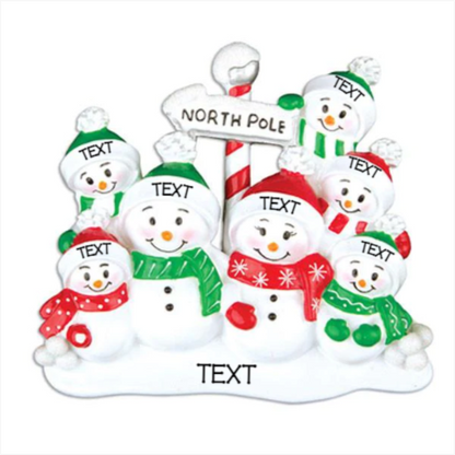 North Pole Family of 7 Ornament