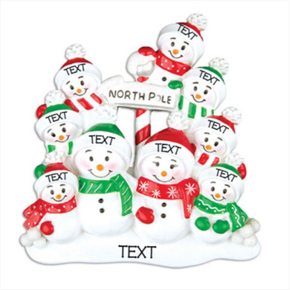 North Pole Family of 9 Ornament