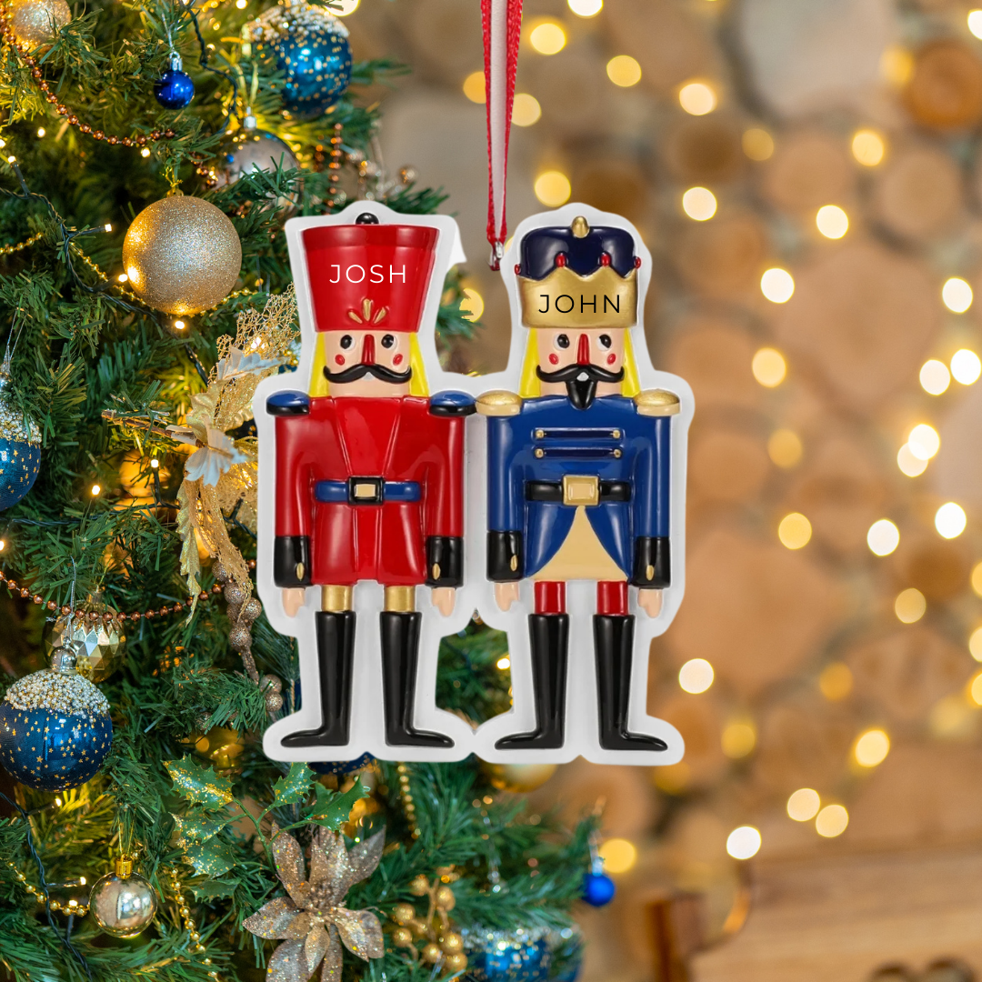 Personalized Nutcracker Family of 2 Ornament - Custom Holiday Gift