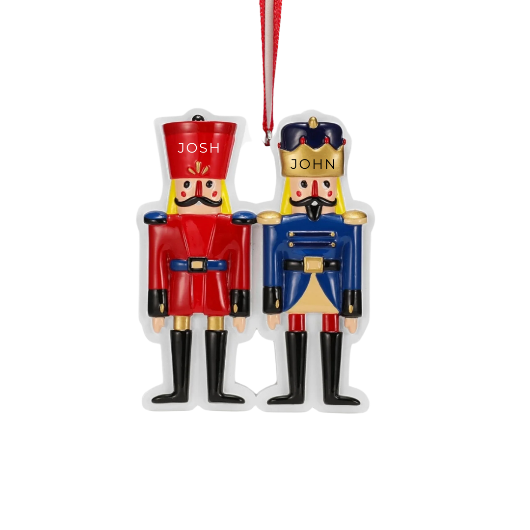 Personalized Nutcracker Family of 2 Ornament - Custom Holiday Gift