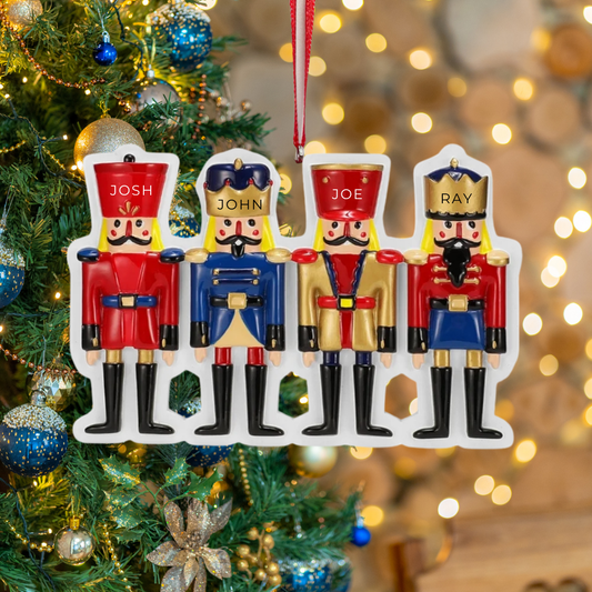 Personalized Nutcracker Family of 4 Ornament - Custom Holiday Gift