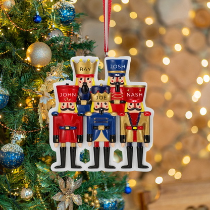 Personalized Nutcracker Family of 5 Ornament - Custom Holiday Gift