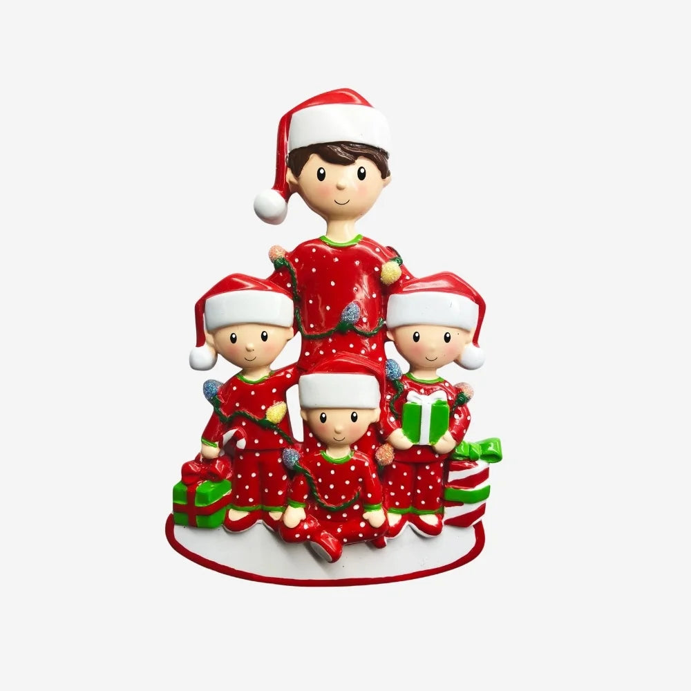 Single Dad with 3 Children Ornament