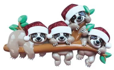 Sloth Family - Family of 4 Ornament