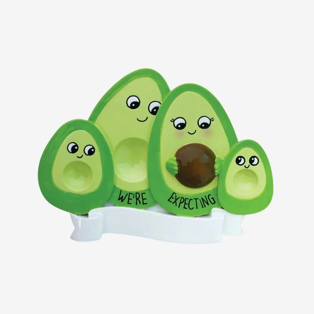 Avocado Family Expecting w/2 Children Ornament