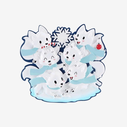 Arctic Fox Family of 6 Ornament