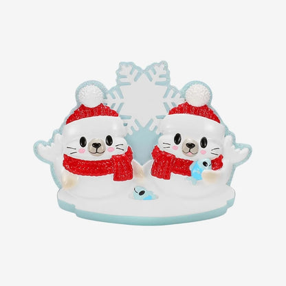 Arctic Seal Family of 2 Ornament