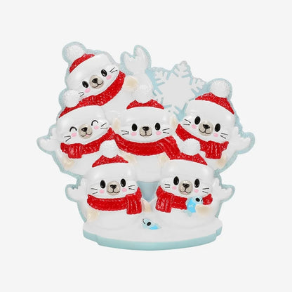 Arctic Seal Family of 6 Ornament