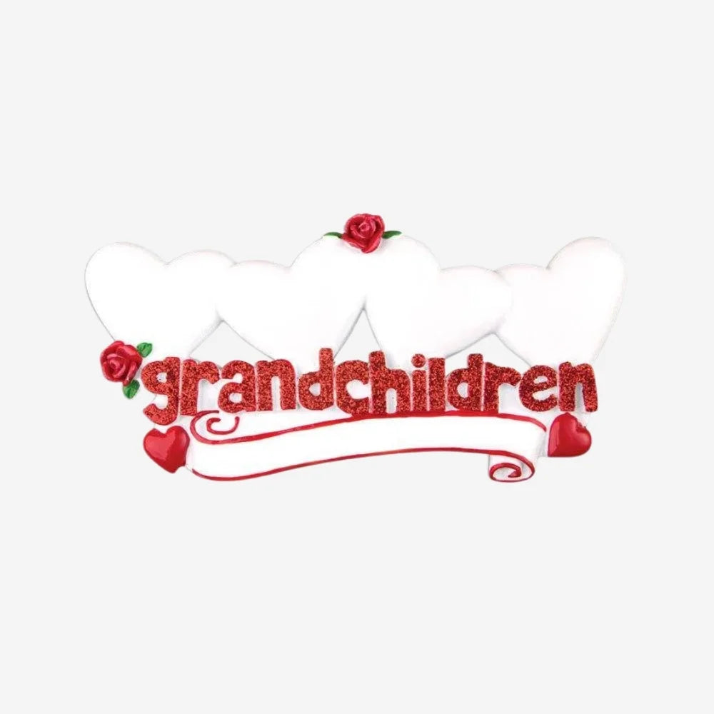 Grandchildren with Four Hearts Ornament