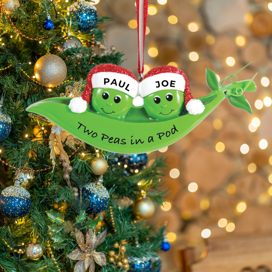 Personalized Pea Pod of 2 Ornament - Custom Holiday Gift