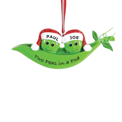 Personalized Pea Pod of 2 Ornament - Custom Holiday Gift