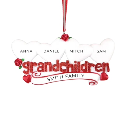 Grandchildren with Four Hearts Ornament