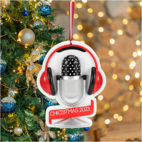 Personalized Podcast Ornament - Custom Holiday Gift