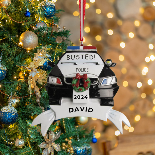 Personalized Police Car Ornament - Custom Holiday Gift