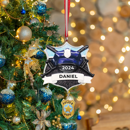 Personalized Policeman Ornament - Custom Holiday Gift