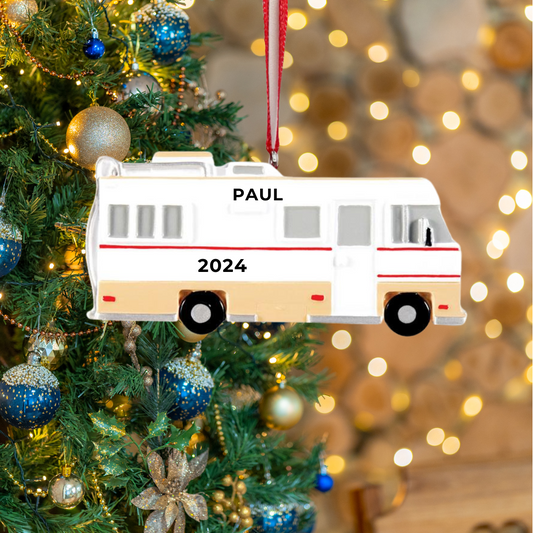 Personalized RV Camper Ornament - Custom Holiday Gift