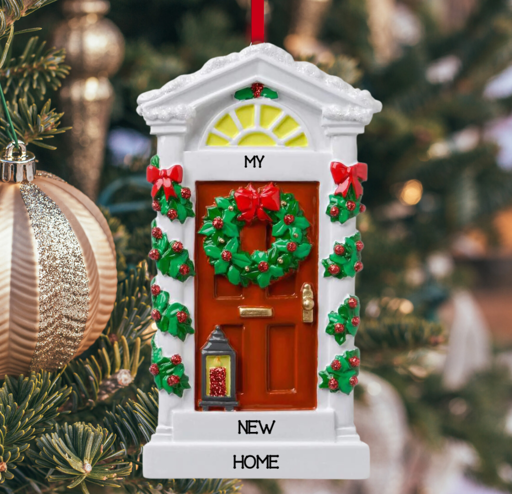 Personalized Red Christmas Door Ornament - Custom Holiday Gift