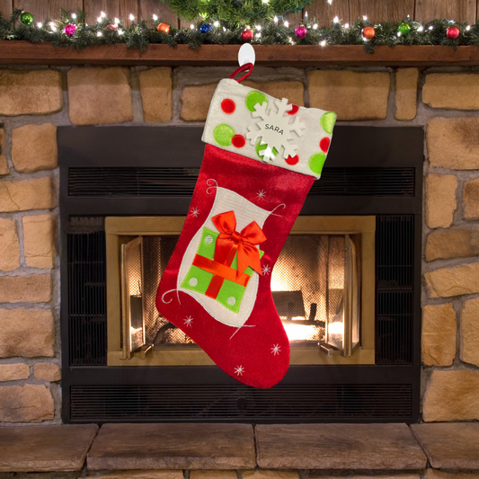 Personalized Red and Green Christmas Stockings - Custom Holiday Gift