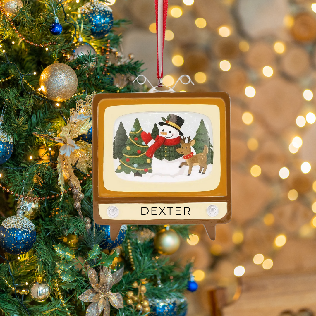 Personalized Retro TV Ornament - Custom Holiday Gift