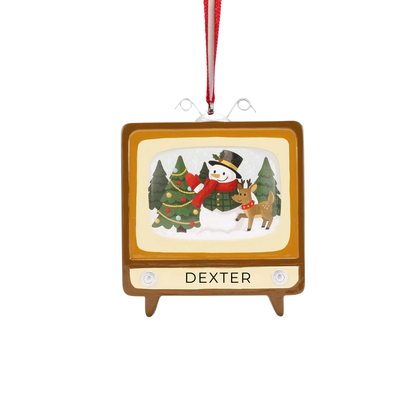 Personalized Retro TV Ornament - Custom Holiday Gift