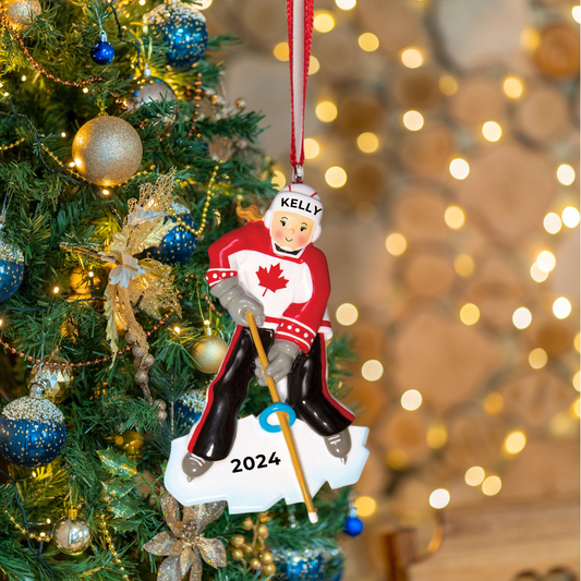 Personalized Ringette Ornament - Custom Holiday Gift