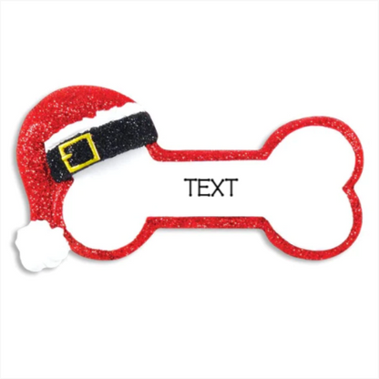 Santa Dog Bone Ornament