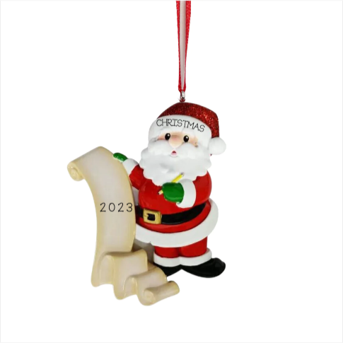 Personalized Santa List Ornament - Custom Holiday Gift