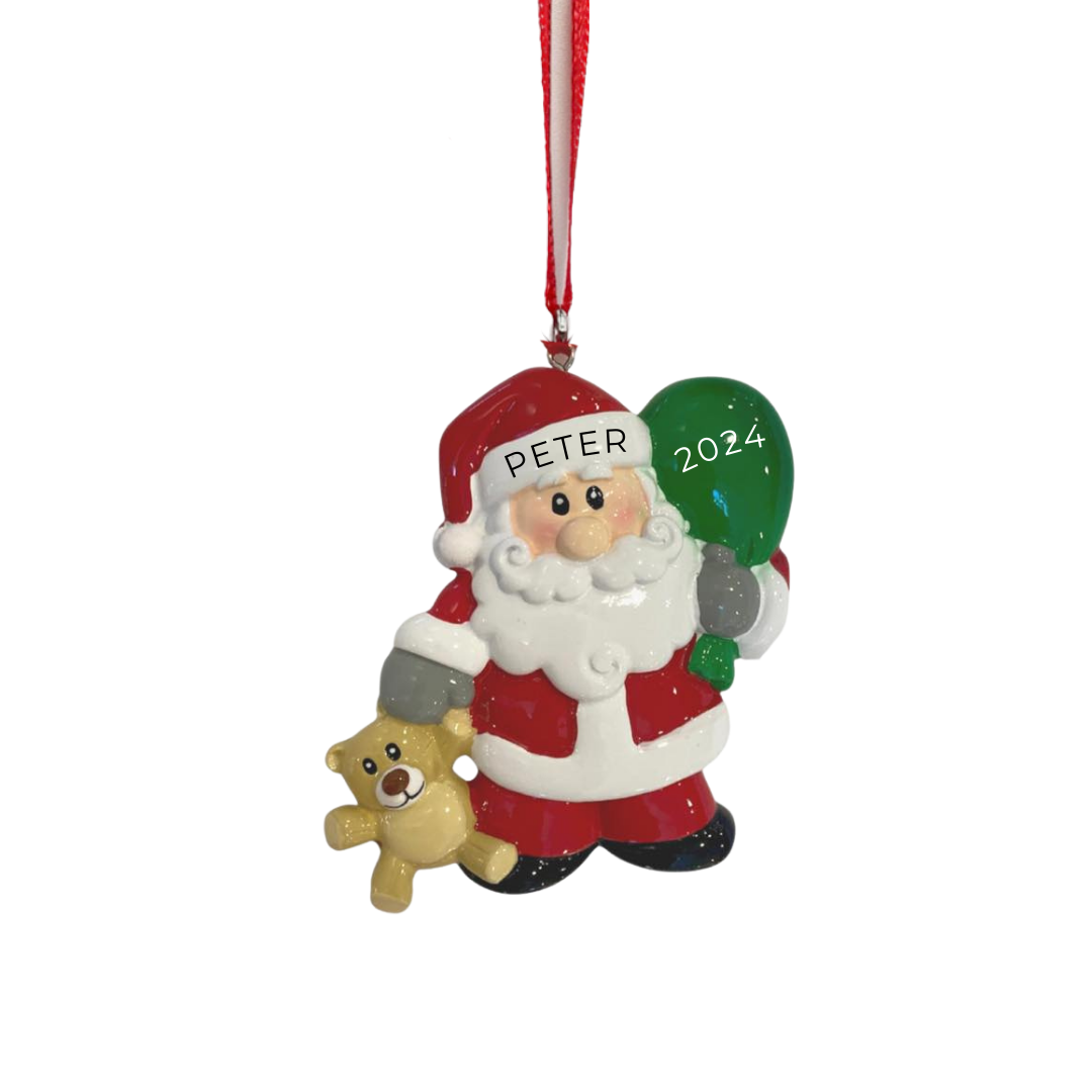 Personalized Santa with toys Ornament - Custom Holiday Gift