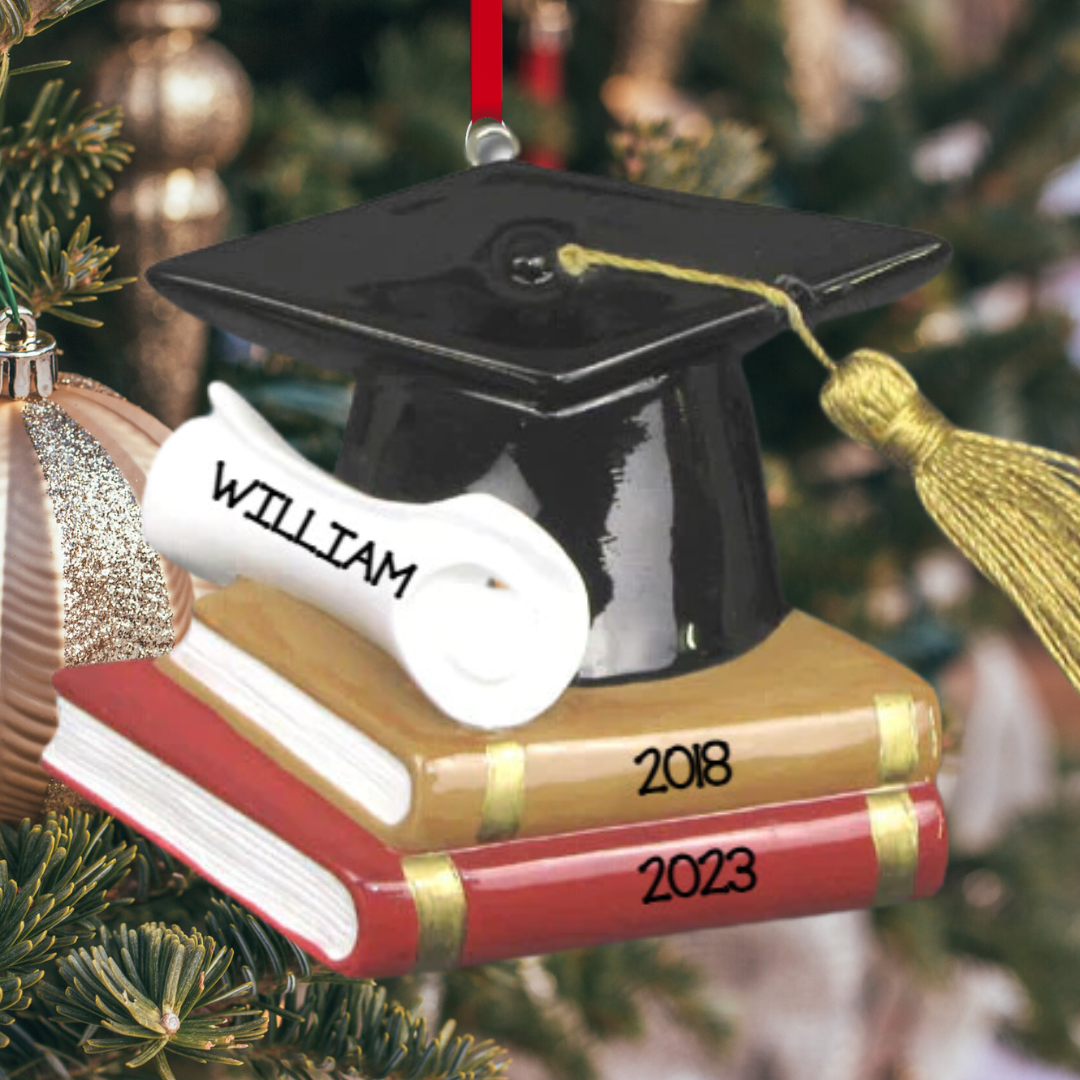 Personalized Scholar Graduation Ornament - Custom Holiday Gift