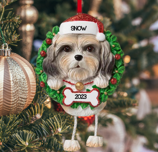 Personalized Shih Tzu Dog Ornament - Custom Holiday Gift