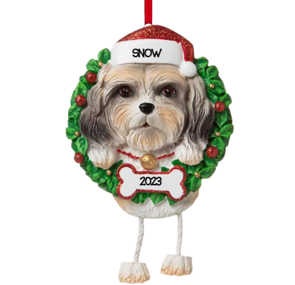 Personalized Shih Tzu Dog Ornament - Custom Holiday Gift