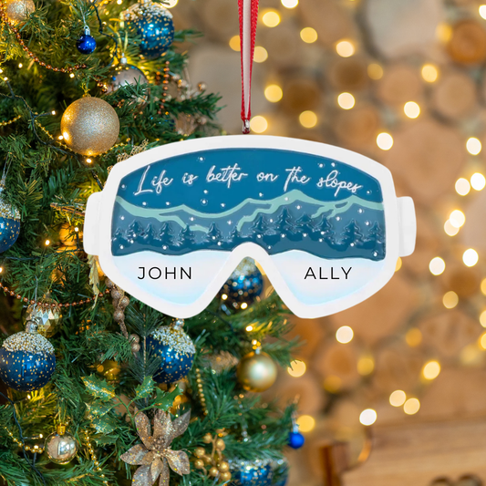 Personalized Ski Goggles Ornament - Custom Holiday Gift