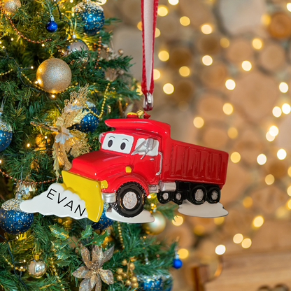 Personalized Snow Plow Ornament - Custom Holiday Gift