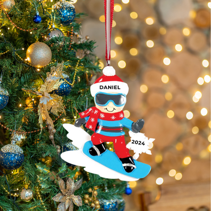 Personalized Snowboard Ornament - Custom Holiday Gift