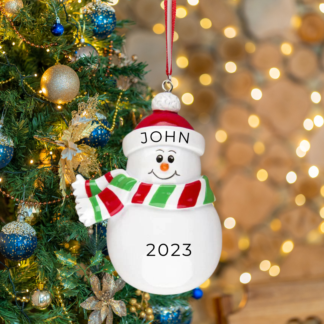 Personalized Snowman Personalized Christmas Ornament - Custom Holiday Gift