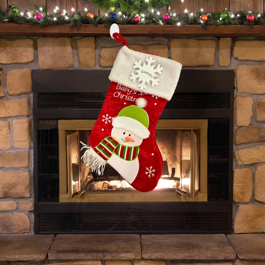 Personalized Snowman Stocking - Custom Holiday Gift