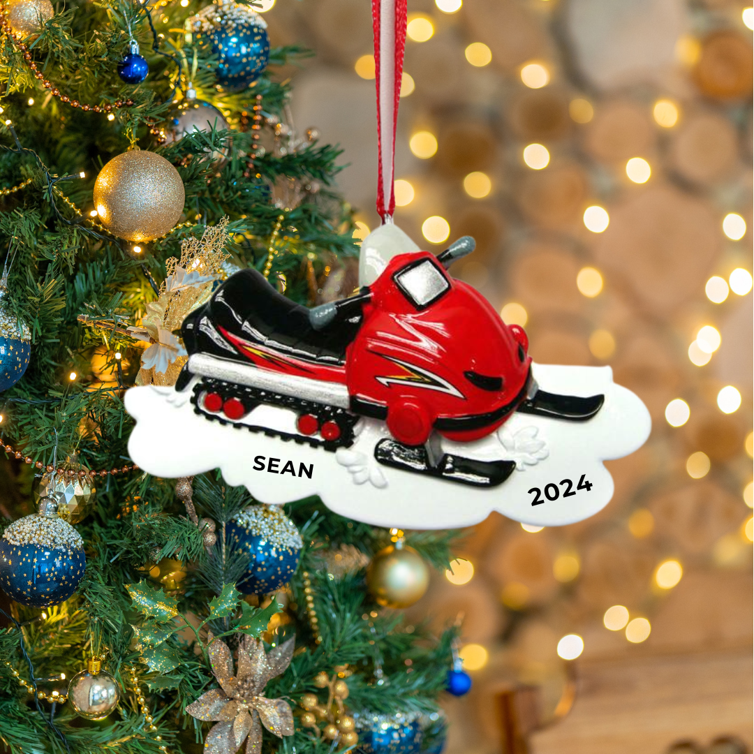 Personalized Snowmobile Ornament - Custom Holiday Gift