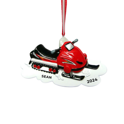 Personalized Snowmobile Ornament - Custom Holiday Gift