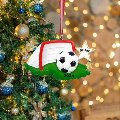 Personalized Soccer Ornament - Custom Holiday Gift