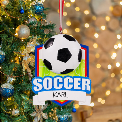 Personalized Soccer Ornament - Custom Holiday Gift