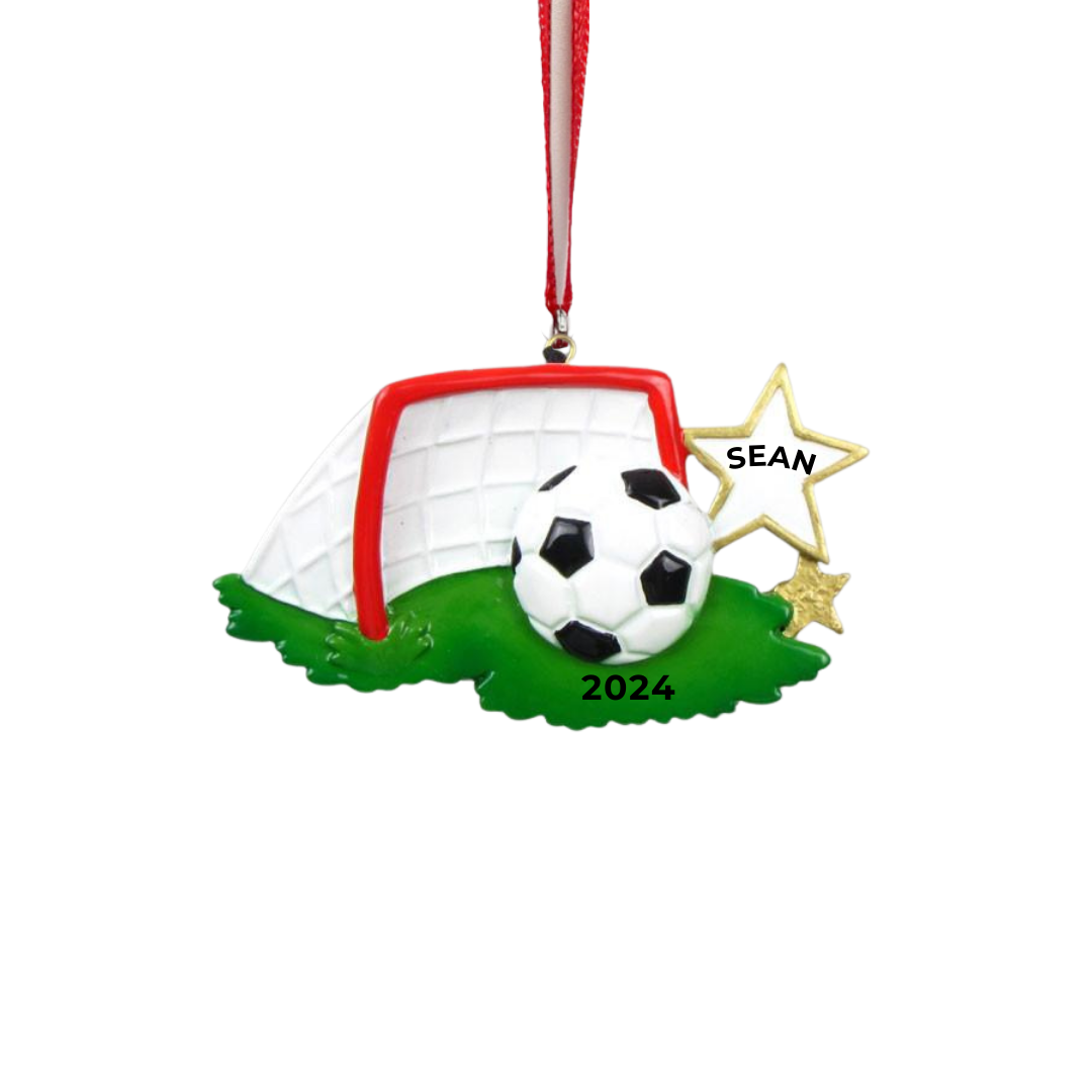 Personalized Soccer Ornament - Custom Holiday Gift