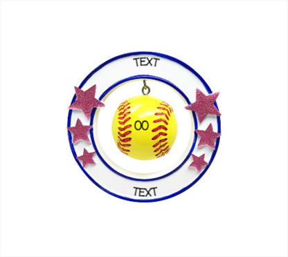 Softball - 3D Ornament