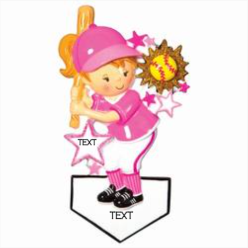 Softball Girl Player Ornament