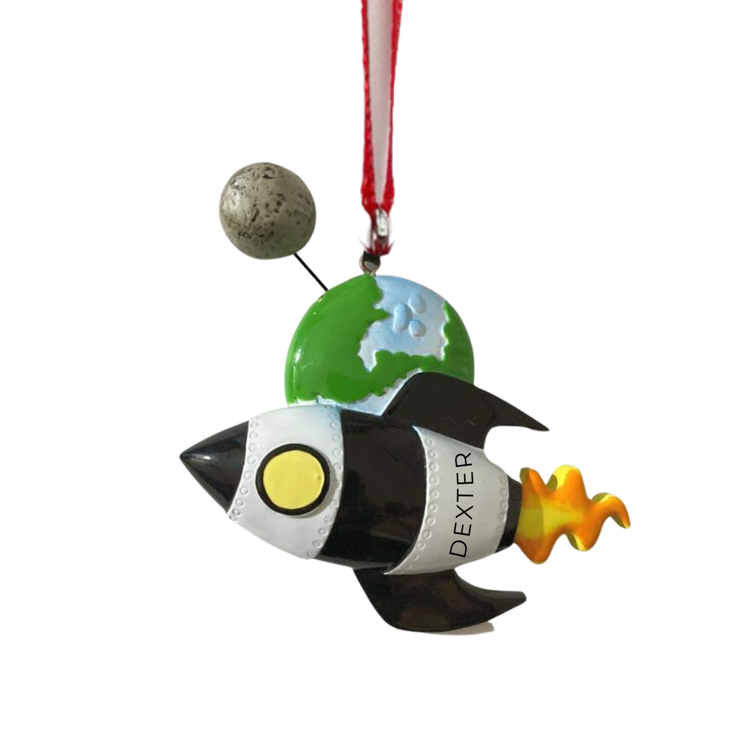 Personalized Spaceship Ornament - Custom Holiday Gift